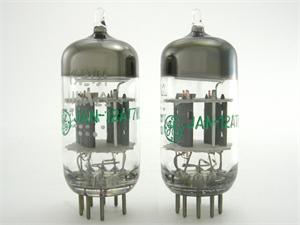 GE 6201 / JAN-12AT7WA - gray plates, matched pair