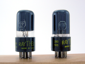 6SL7GT Raytheon matched pair - black glass