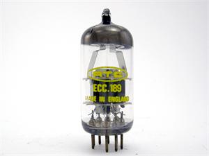 Mullard ECC189 - A frame, dimpled disc getter
