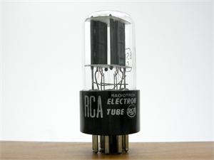 6SN7GT RCA - staggered black plates, bottom getter