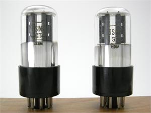 6SN7GT Sylvania - black t-plates, bottom getter, matched pair