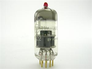 Amperex 6922 / E88CC - D getter, early white label Amperex 6922 / E88CC - D getter, early white label