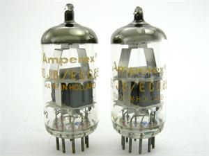 Amperex 6DJ8 / ECC88 - premium matched pair, A-frame, dimpled disc getter
