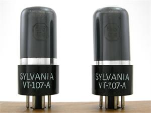 6V6GT / VT-107-A Sylvania - premium matched pair, gray glass