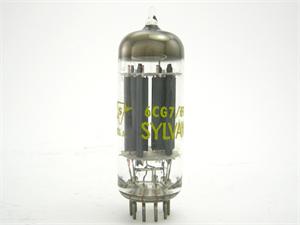 6CG7 / 6FQ7 Sylvania - gray plates, halo getter