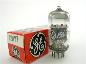 GE 12AY7 - gray plates, halo getter GE 12AY7 - gray plates, halo getter