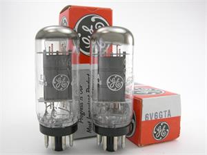 GE 6V6GTA - black plates, coin base, matched pair GE 6V6GTA - black plates, coin base, matched pair