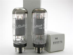 GE 6V6GTA - gray plates, coin base, matched pair GE 6V6GTA - gray plates, coin base, matched pair