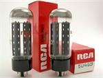 RCA 5U4GB - black plates, tall bottle, matched pair