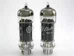 GE 6FQ7 / 6CG7 - black plates, matched pair